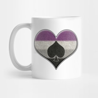 Large Asexual Pride Flag Colored Heart with Ace Symbol Mug